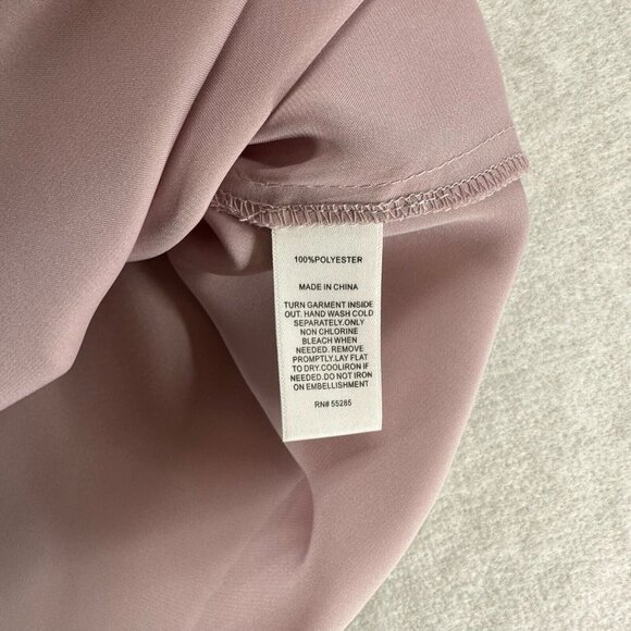 Express Top Womens Sz XS Chiffon Trim Satin Embellished Pleated Sleeveless Pink - Picture 8 of 10